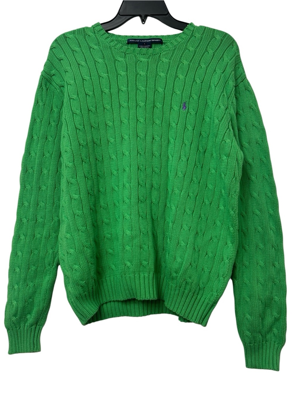 Ralph Lauren Sport Vintage Green Cable Knit Sweater
